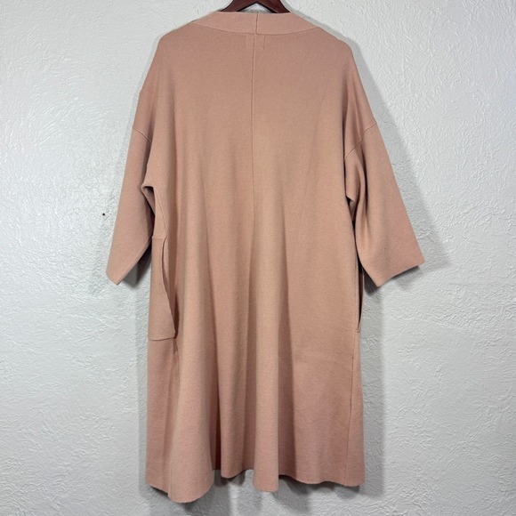 SNDYS X Revolve Tia Cardi Jacket S Camel Tan Open Long Sweater Trench Minimalist - Picture 8 of 13